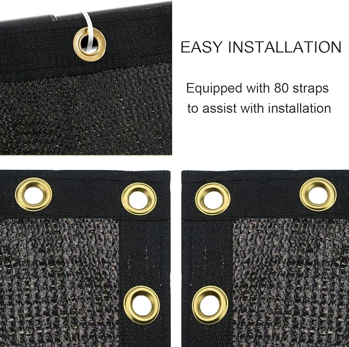 Sunnyglade 5 feet x 150 feet Privacy Screen Fence Heavy Duty Fencing Mesh Shade Net Cover for Wall Garden Yard Backyard (Black, 5 ft X 150 ft)