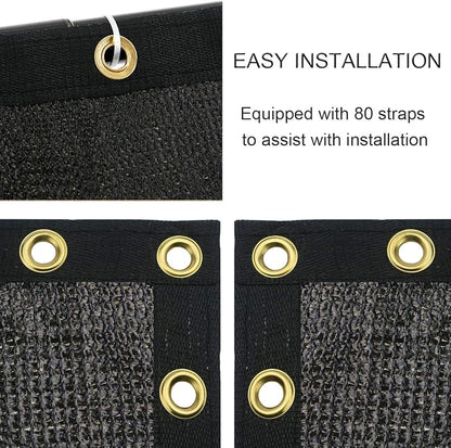 Sunnyglade 4 feet x 50 feet Privacy Screen Fence Heavy Duty Fencing Mesh Shade Net Cover for Wall Garden Yard Backyard (Black, 4 ft X 50 ft)