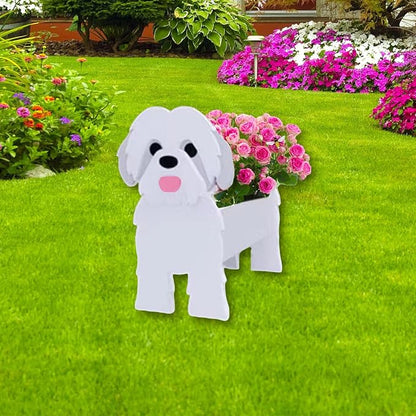 Shih Tzu Dog Planter Pots, 9.45 x 8.98 x 13.5 Inches | Dog Flower Pot, Cute Animal Shaped Plant Pot, Gifts for Women & Pet Lovers, Indoor Outdoor Garden Home Office Decor