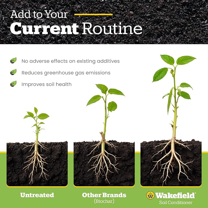 Wakefield BioChar – Premium Garden Soil Conditioner – OMRI Listed, Bio Char for Raised Gardens, Potting Mix, Lawns – 1 cu/ft (25 pounds)