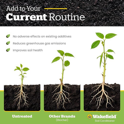 Wakefield BioChar – Premium Garden Soil Conditioner – OMRI Listed, Bio Char for Raised Gardens, Potting Mix, Lawns – 1 cu/ft (25 pounds)
