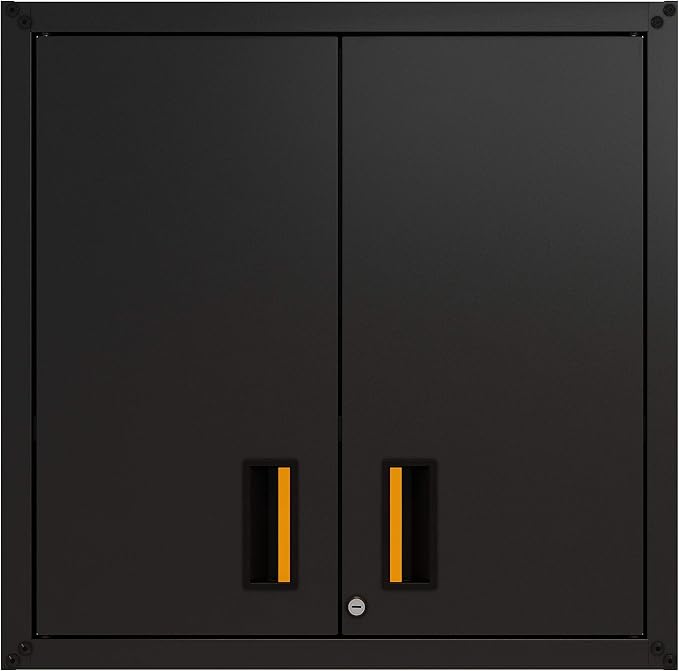 for Home Ready-to-Assemble Wall Steel Cabinet with Two Doors (Black)