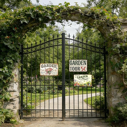Garden Signs for Outside Personalized Metal Welcome Garden Tin Sign Farm Decor Vintage Garden Tour 5 Cents Sign Wall Art Decorative Outdoor Funny Gardening Signs for Home 8x12 Inch