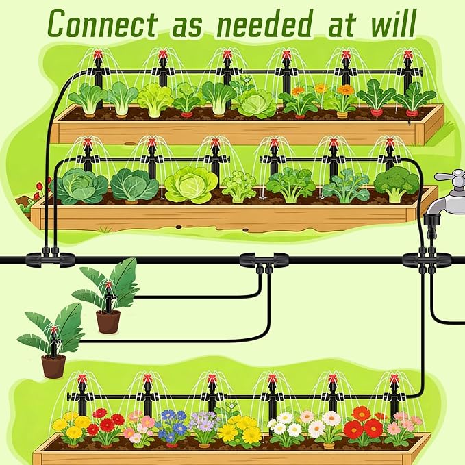 8 PCS 1/2" to 1/4" Drip Irrigation Tee Fittings,4 Way Barbed Tee 1/2 Inch to 1/4 Inch Quick Connect Irrigation Tubing Fittings,Anti-Leak Reducing Splitter Tee Connectors for Garden Irrigation System
