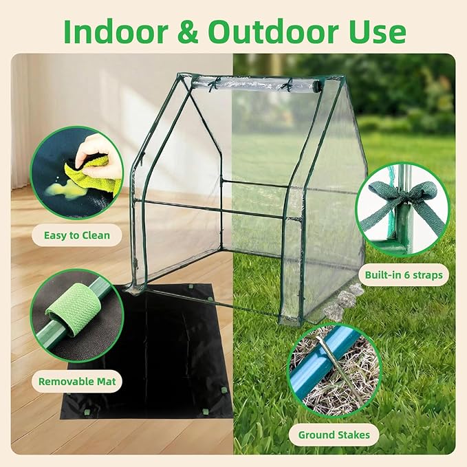 Portable Greenhouse for Outsides, 36x36x43 Inch Green House Tent with PVC Cover, Garden Plant Protector with Zippered Door for Vegetables Flowers Fruits Herbs