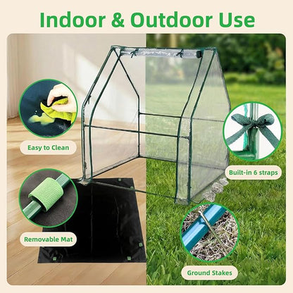 Portable Greenhouse for Outsides, 36x36x43 Inch Green House Tent with PVC Cover, Garden Plant Protector with Zippered Door for Vegetables Flowers Fruits Herbs