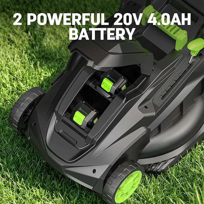 STEELITE 40V(2x20V) 17-inch Electric Lawn Mower, 12-Inch Cordless String Trimmer and 500CFM Leaf Blower Combo, Cordless Lawn Mower Set with 3x4.0Ah Batteries and Dual Chargers