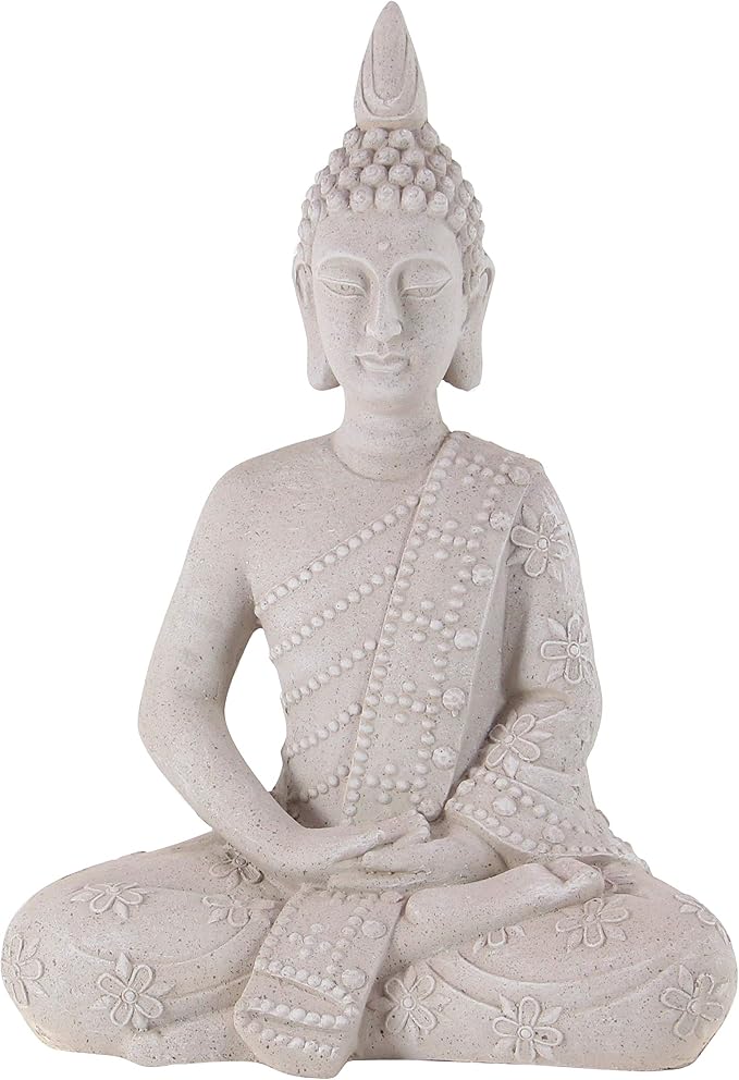 Deco 79 Magnesium Oxide Buddha Decorative Garden Sculpture Indoor Outdoor Garden Statue, Outdoor Sculpture 19" x 13" x 28", Gray