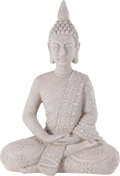 Deco 79 Magnesium Oxide Buddha Decorative Garden Sculpture Indoor Outdoor Garden Statue, Outdoor Sculpture 19" x 13" x 28", Gray