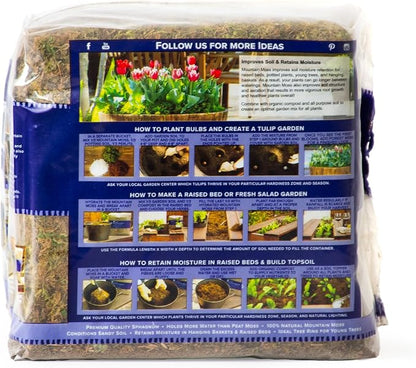 SuperMoss 23820 Mountain Moss Green Sphagnum, Mini Bale, Natural Dried