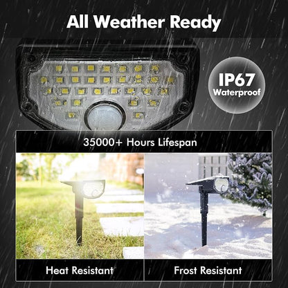 AloftSun Solar Motion Sensor Outdoor Lights,Waterproof Motion Sensor Spot Lights- 30 LED/3 Modes Solar Powered Spotlights,Landscape Lighting for Yard and Garden,Warm White,2 Pack