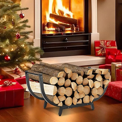 DNKMOR 30INCH Firewood Rack for Outdoor&Indoor,Heavy Duty Stable Log Holder for Fireplace Wood,Durable Metal Wood Storage Rack