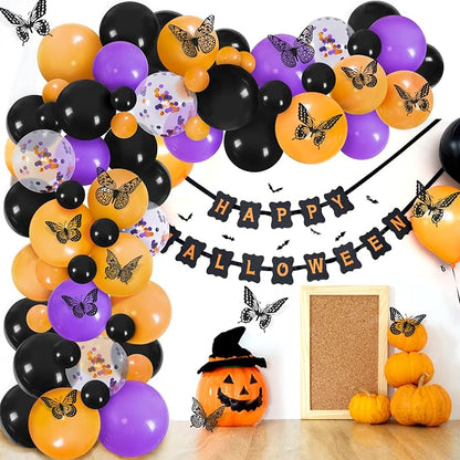 SAOROPEB 3D Butterfly Wall Decor - 48 Pcs, 4 Styles, 3 Sizes - Gold Butterfly Decorations for Birthday and Party Cake Decorations - Removable Stickers (Black)