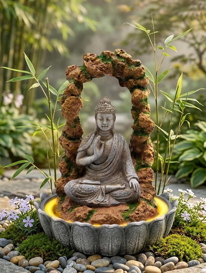Buddha Outdoor Figurine Decor Lights, Artful Statues Figurine Solar Light, Gifts for Mom, Patio Balcony Terrace & Lawn Decor, Waterproof Decorative Year-Round Delight