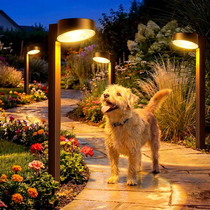 VOLISUN Solar Pathway Lights Outdoor, 12 Pack Solar Powered Garden Lights Waterproof, Decor Landscape Lighting for Yard, Lawn, Walkway, Driveway, Brown