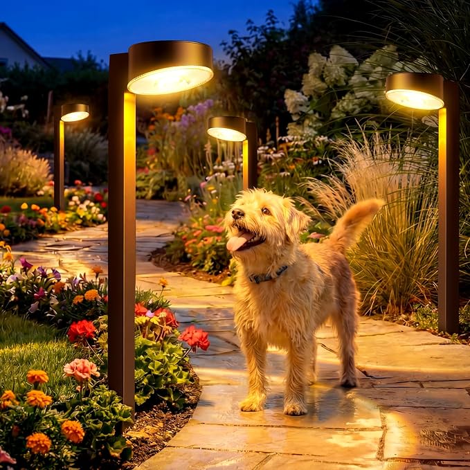 VOLISUN Solar Pathway Lights, 8 Pack LED Solar Lights Outdoor Waterproof, Garden Lighting for Yard Path Landscape Lawn Walkway Driveway, Brown
