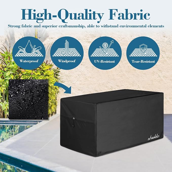 Himal Deck Box Cover, Waterproof 600D Oxford, 52 x 27 x 27 in | Heavy-Duty 600D Fabric, Waterproof Protection, UV Resistant, Outdoor Storage Cover, Waterproof Outdoor Furniture Covers