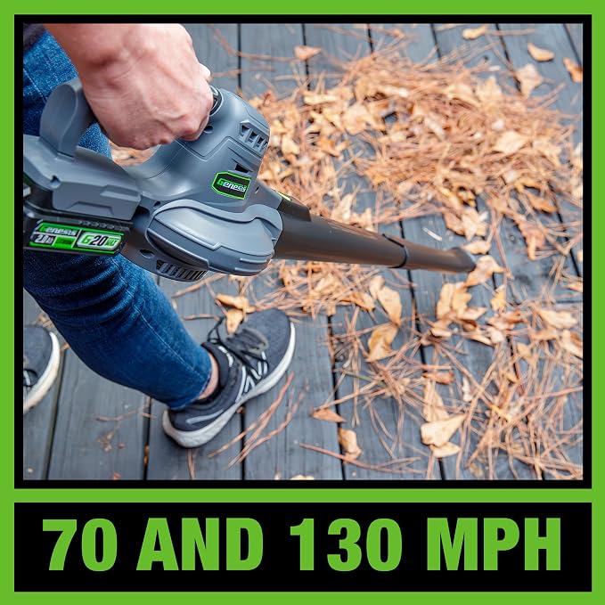 Genesis Cordless Leaf Blower 20V G20MAX Sweeper with Battery and Charger (GLGBS20B)