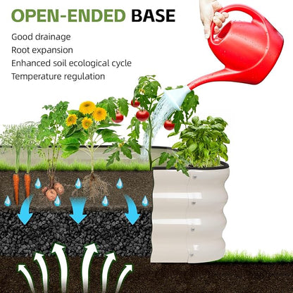 GoCampDriect 6IN1 Raised Garden Bed - 8x3x1ft Galvanized Raised Garden Boxes Outdoor Corrosion Resistant | Variable Shape 9x2x1ft Metal Raised Garden Beds for Planting Vegetable, Fruits,Flower