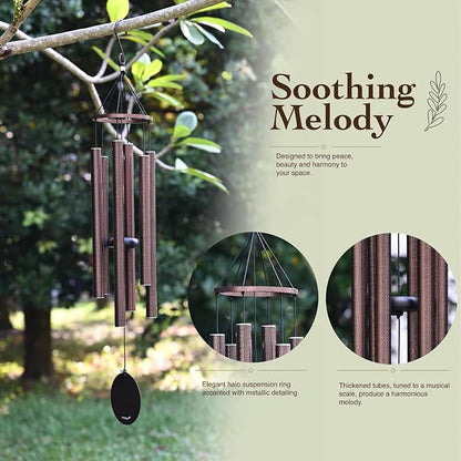 Vanquer Wind Chimes for Outside Deep Tone - 38'' Wind Chimes Outdoor Clearance, Deep Tone, Windchimes Outdoors, Memorial,Wind Spinner, Sympathy Gift, Patio, Home Décor (Bronze)