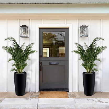 Garvee Tall Planters for Outdoor Plants, 30 in Large Planters Set of 2, Outdoor & Indoor Planters with Water Level Monitor ＆ Inner Bucket, Automatic Watering, for Porch, Patio, Backyard, Black