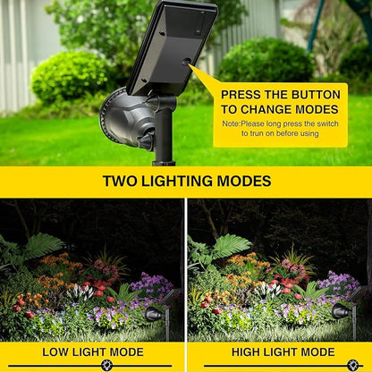 ROSHWEY Solar Outdoor Lights, Waterproof Solar Yard Lights 600LM Spot Light Outdoor for Tree Pathway Walkway Driveway Patio (Cool White, 4Pack)