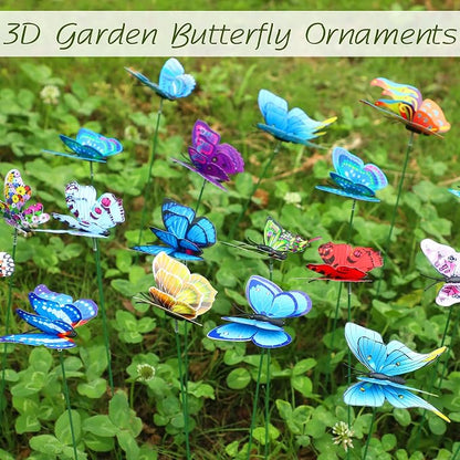 Augshy Butterfly Decorations, 75 Pcs Butterfly Garden Stakes Butterfly Party Decorations Butterfly Stakes for Garden Decor