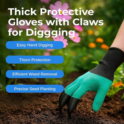 Scuddles All-in-One Garden Tool Kit with Tote Bag and Claw Garden Gloves | Stainless steel hand tools, claw gloves and reinforced tote for planting, pruning, digging and garden maintenance
