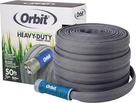 Orbit 33185 ExoJacket Heavy Duty Fabric Garden Hose, 50-Foot x 5/8-Inch