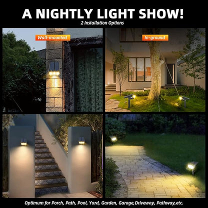 LEREKAM 3 Brightness Modes Solar Outdoor Lights with Super Bright 40LEDs, 360 Adjustable Lighting Angle, USB Charging, Longer Working Time, Waterproof, Patio, Porch, Driveway