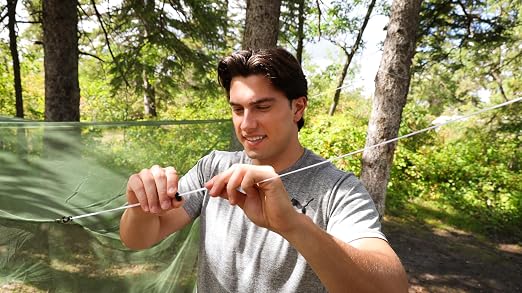 Coghlan's Double Rectangular Mosquito Net – Insect Protection for Camping, Hiking & Travel – Fits Two Sleeping Bags or Cots – Includes Setup Kit & Carry Bag – Green, 63” W x 78” L x 59” H