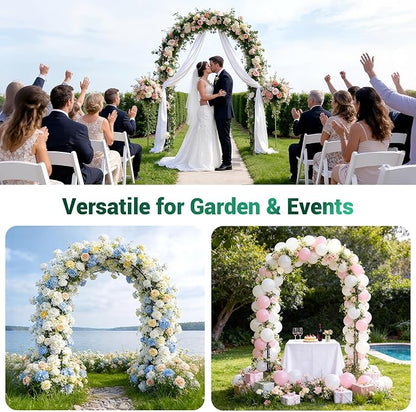 Miory Garden Arch Trellis for Climbing Plants, 1.3x7.9ft Steel with UV-Resistant PE Coating Arbor Outdoor, Vertical Support for Vines Flowers Vegetable, Wedding Archway (Black)