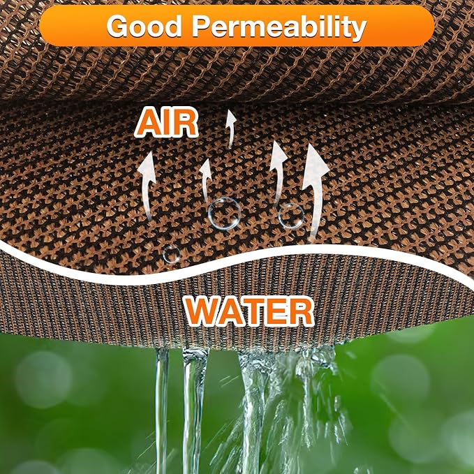 Artpuch Sun Shade Cloth with Grommets & D-Rings, 90% UV Protection Shade Cover, Rectangle Shade Sail for Outdoor, Patio, Pergola (Custom Size)