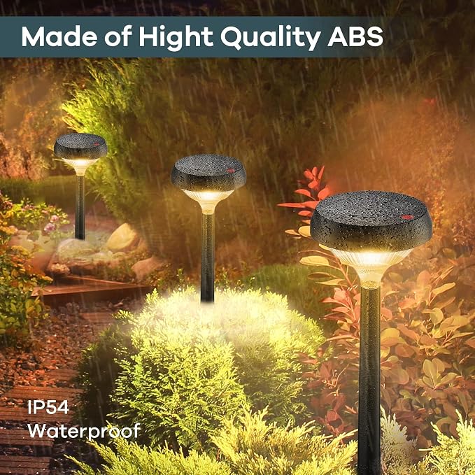 Linkind Solar Lights Outdoor 8 Pack, Solar Pathway Lights, Warm White Landscape Path Lights Waterproof for Walkway Yard Garden Driveway Use