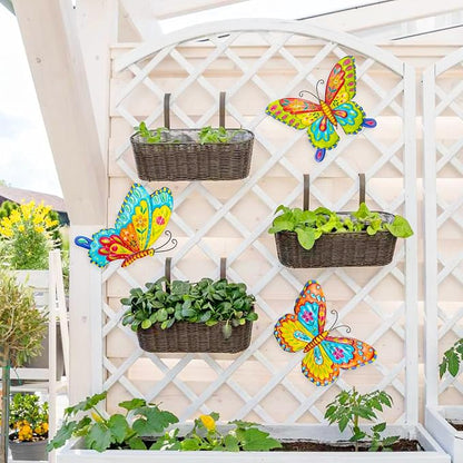 J-Fly Metal Butterfly Wall Decorations Garden Decor Room Decor, Lawn Ornaments Ladybugs Live- 3 Pieces, Outdoor Garden Yard Decor for Home and Office Valentine Decoration Gifts
