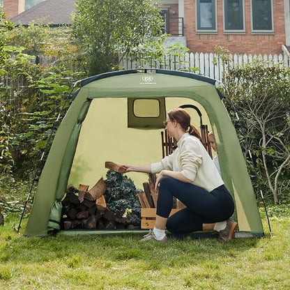 EVER ADVANCED Bike Storage Tent, Portable Bike Shed for 3 Bikes, Storage Sheds with PU4000 mm Water-Resistant for Bicycles, Motorcycles, Lawn Mower, Garden Tools, Lightweight Bike Tent, 6.6'x4'x5.4'