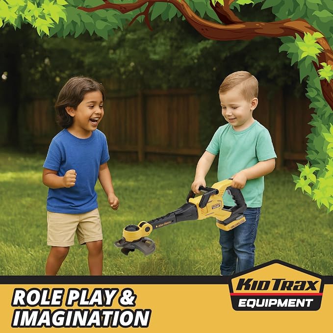 Kid Trax String Trimmer Construction Toys - Kids Toy, Gardening Tools, Outdoor Toys, Tools for Kid, Pretend Play, Durable, Easy to Use, Realistic Appearance & Sounds, Girl and Boy Toy Age 3+