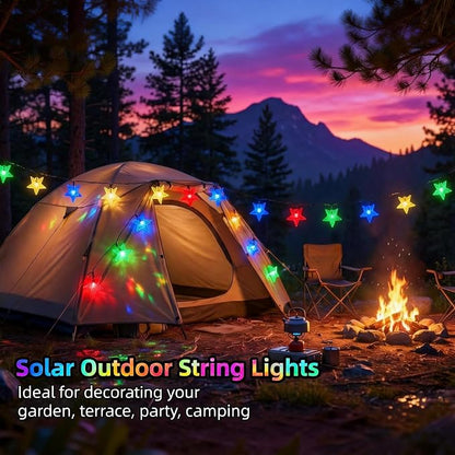 Twinkle Solar Star String Lights Outdoor Waterproof 39FT/100L Fairy Lights | 8 Modes Camping Garden Wedding Party Tree Holidays Backyard Patio