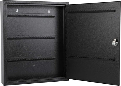 KYODOLED Key Lock Box, Wall Mount 100 Key Cabinet, Black | Numbered Key Storage Organizer, Secure Lock Box, Includes Key Hooks & Labels, Home, Office & Property Use, 17.1 x 14 x 3.1 In