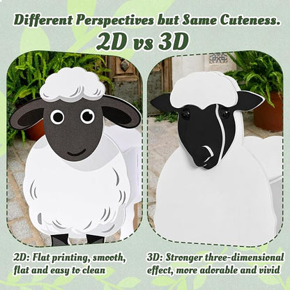 Pet Planters 4 Pcs Farm Animals Series Cute Animal Shape Flower Planters, Plant Pots for Indoor/Outdoor Garden Decor, Unique Gifts/Souvenirs for Pet Lovers (Farm Series 4pcs (2D))