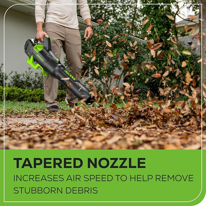 Greenworks 80V (700 CFM) Brushless Cordless Leaf Blower, (2) 2.5Ah Batteries and 45 Minute Rapid Charger