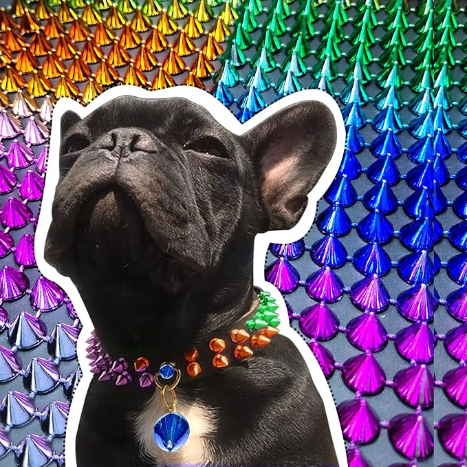 Spike for Crafts Stude for Clothing, 1 Yard Rainbow Spike Stud with Glue, Cone Flatback Plastic Trim Mesh for Holloween Party Decoration Costume DIY Crafts