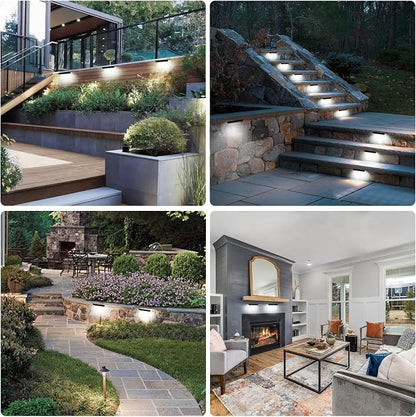 4inch 1.8W 12V AC/DC Low Voltage Landscape Lighting,5000K Daylight White Retaining Wall Light,Hardscape Lighting Paver Light,50,000 Hours Lifespan Outdoor Step Light,4Packs-Black