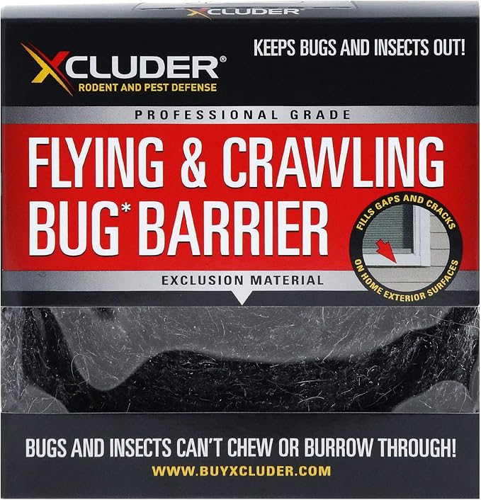 Xcluder Flying & Crawling Bug Barrier, 1" x 48" Stainless Steel Wool Roll, Non Corrosive and Anti-Rust Material Keeps Bugs and Insects Out of Any Building or Home