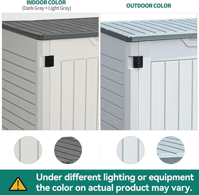 YITAHOME Outdoor Resin Storage Sheds | 39 in Height Lockable Waterproof Horizontal Shed w/o Shelf, Easy to Assemble Shed Storage for Garden Tools, Light Gray