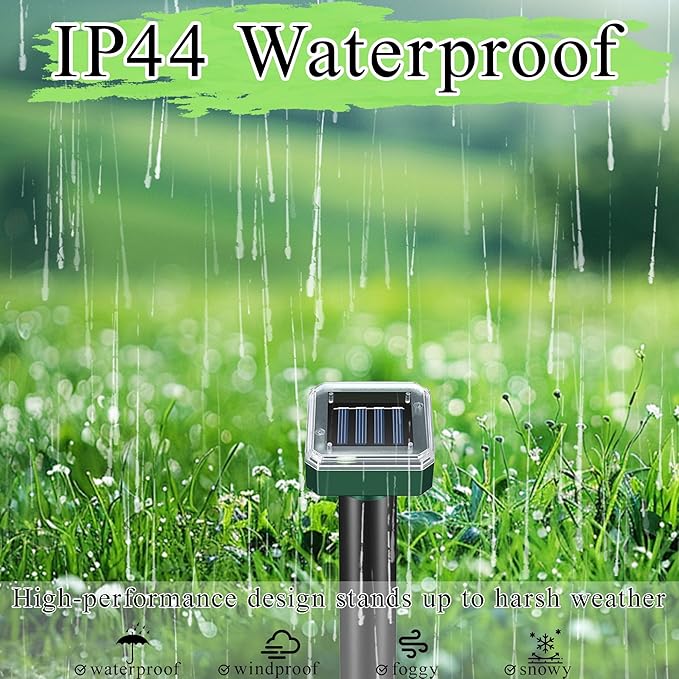 Mole Repellent Solar Powered, Snake Vole Repellent Outdoor Waterproof,Upgraded Ultrasonic Deterrent Groundhog Squirrel Gopher Deer and Chipmunk for Garden Lawns & Yard,10 Pack