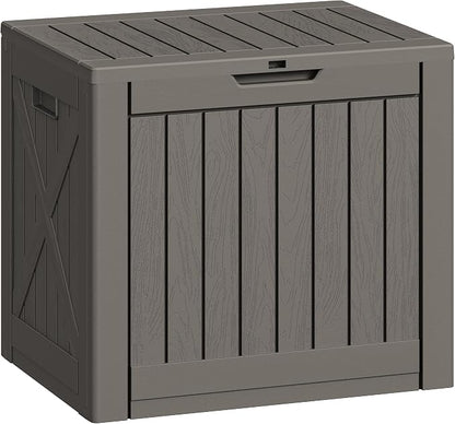 Greesum 40 Gallon Outdoor Deck Box with Lock, Resin Storage Chest for Patio Furniture Cushions, Garden Tools, Pool Toys, Waterproof & UV Resistant, Large Capacity, Dark Brown