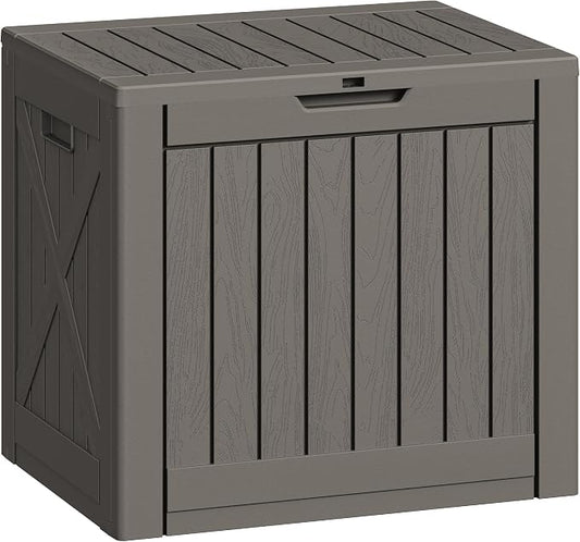 Greesum 40 Gallon Outdoor Deck Box with Lock, Resin Storage Chest for Patio Furniture Cushions, Garden Tools, Pool Toys, Waterproof & UV Resistant, Large Capacity, Dark Brown
