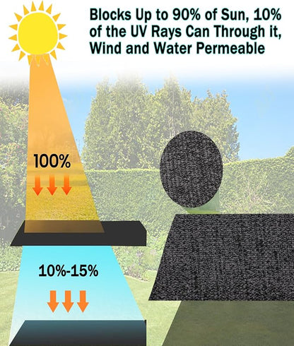 Black Sun Shade Cloth for Garden, 90-95% Sunblock Shade Mesh Tarp 6.5 x 8FT | Shade Cover for Plants, Greenhouse, Vegetables, Patio, Car Cover, Pergola Cover, Canopy, Backyard, Lawn, and Outdoor Use
