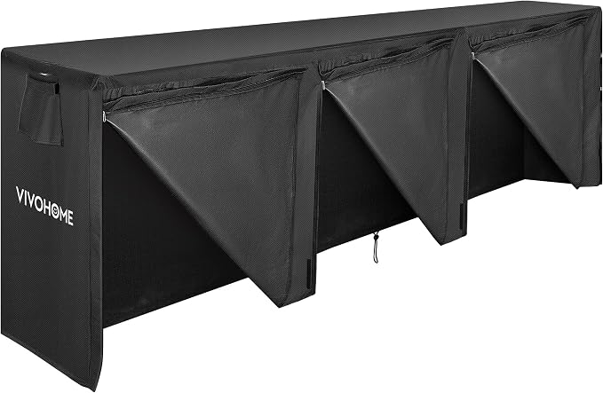 VIVOHOME 12ft Waterproof Firewood Log Rack Cover, Heavy Duty 600D Oxford Outdoor Weather Resistant Fire Wood Storage Holder Cover with Zipper and Hook Loop Tape